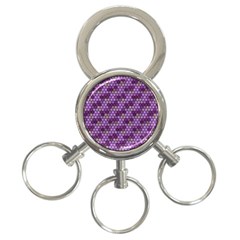 Pattern Seamless Design Decorative Hexagon Shapes 3-ring Key Chain by Ravend