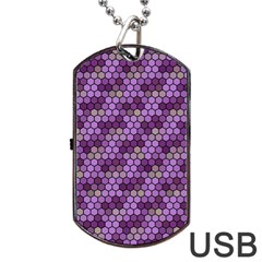 Pattern Seamless Design Decorative Hexagon Shapes Dog Tag Usb Flash (two Sides) by Ravend