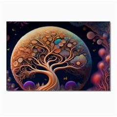 Trees Dream Art Intricate Patterns Digital Nature Postcards 5  X 7  (pkg Of 10) by Ravend