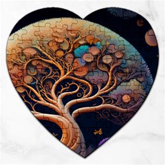 Trees Dream Art Intricate Patterns Digital Nature Jigsaw Puzzle (heart) by Ravend