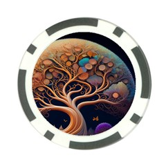 Trees Dream Art Intricate Patterns Digital Nature Poker Chip Card Guard by Ravend