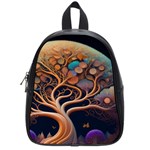 Trees Dream Art Intricate Patterns Digital Nature School Bag (Small) Front