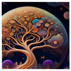 Trees Dream Art Intricate Patterns Digital Nature Wooden Puzzle Square by Ravend