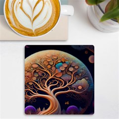 Trees Dream Art Intricate Patterns Digital Nature Uv Print Square Tile Coaster  by Ravend