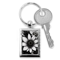 Sketch Flowers Art Background Photorealistic Key Chain (rectangle) by Ravend