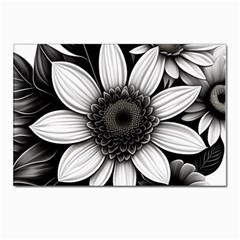 Sketch Flowers Art Background Photorealistic Postcard 4 x 6  (pkg Of 10) by Ravend