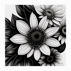 Sketch Flowers Art Background Photorealistic Medium Glasses Cloth (2 Sides) by Ravend