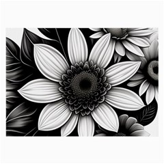 Sketch Flowers Art Background Photorealistic Large Glasses Cloth (2 Sides) by Ravend