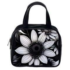 Sketch Flowers Art Background Photorealistic Classic Handbag (one Side) by Ravend