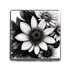 Sketch Flowers Art Background Photorealistic Memory Card Reader (square 5 Slot) by Ravend