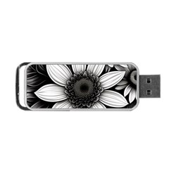 Sketch Flowers Art Background Photorealistic Portable Usb Flash (one Side) by Ravend