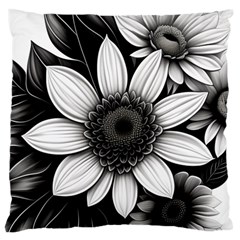 Sketch Flowers Art Background Photorealistic Standard Premium Plush Fleece Cushion Case (two Sides) by Ravend