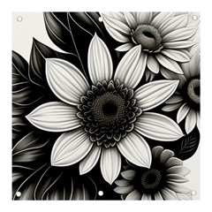 Sketch Flowers Art Background Photorealistic Banner And Sign 3  X 3  by Ravend