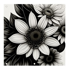 Sketch Flowers Art Background Photorealistic Banner And Sign 4  X 4  by Ravend