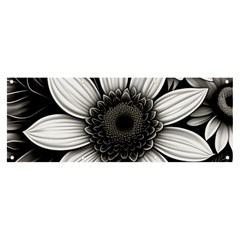 Sketch Flowers Art Background Photorealistic Banner And Sign 8  X 3  by Ravend