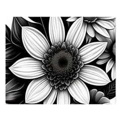 Sketch Flowers Art Background Photorealistic One Side Premium Plush Fleece Blanket (large) by Ravend