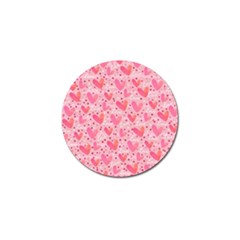 Valentine Romantic Love Watercolor Pink Pattern Texture Golf Ball Marker (4 Pack) by Ravend