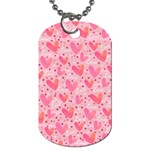 Valentine Romantic Love Watercolor Pink Pattern Texture Dog Tag (Two Sides) Front