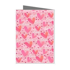 Valentine Romantic Love Watercolor Pink Pattern Texture Mini Greeting Cards (pkg Of 8) by Ravend