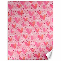 Valentine Romantic Love Watercolor Pink Pattern Texture Canvas 12  X 16  by Ravend