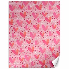 Valentine Romantic Love Watercolor Pink Pattern Texture Canvas 18  X 24  by Ravend