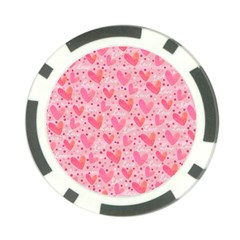 Valentine Romantic Love Watercolor Pink Pattern Texture Poker Chip Card Guard (10 Pack) by Ravend