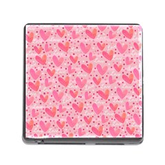 Valentine Romantic Love Watercolor Pink Pattern Texture Memory Card Reader (square 5 Slot) by Ravend