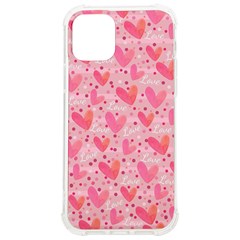 Valentine Romantic Love Watercolor Pink Pattern Texture Iphone 12/12 Pro Tpu Uv Print Case