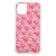 Valentine Romantic Love Watercolor Pink Pattern Texture Iphone 12 Mini Tpu Uv Print Case	 by Ravend