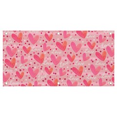 Valentine Romantic Love Watercolor Pink Pattern Texture Banner And Sign 4  X 2  by Ravend