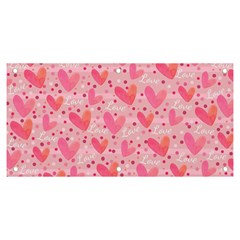 Valentine Romantic Love Watercolor Pink Pattern Texture Banner And Sign 6  X 3  by Ravend