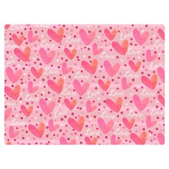 Valentine Romantic Love Watercolor Pink Pattern Texture One Side Premium Plush Fleece Blanket (extra Small)