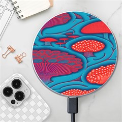 Vintage Ornate Mushroom Leafage Wallpaper Wireless Fast Charger(white) by Ravend