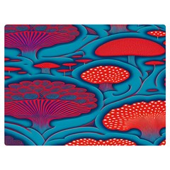 Vintage Ornate Mushroom Leafage Wallpaper Premium Plush Fleece Blanket (extra Small)