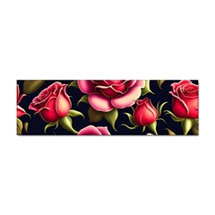 Roses Flowers Pattern Background Sticker (bumper) by Ravend