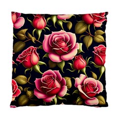 Roses Flowers Pattern Background Standard Cushion Case (two Sides) by Ravend