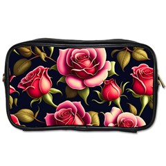 Roses Flowers Pattern Background Toiletries Bag (one Side) by Ravend