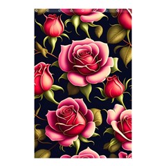 Roses Flowers Pattern Background Shower Curtain 48  X 72  (small)  by Ravend