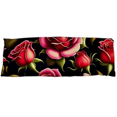 Roses Flowers Pattern Background Body Pillow Case (dakimakura) by Ravend