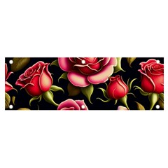 Roses Flowers Pattern Background Banner And Sign 6  X 2  by Ravend