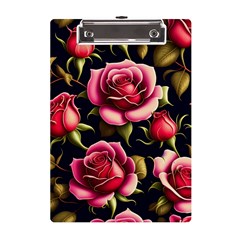 Roses Flowers Pattern Background A5 Acrylic Clipboard