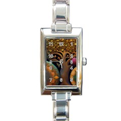 Trees Dream Generative Art Intricate Patterns Rectangle Italian Charm Watch by Ravend