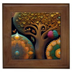 Trees Dream Generative Art Intricate Patterns Framed Tile