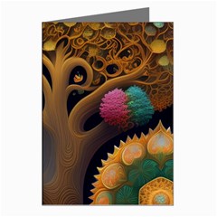 Trees Dream Generative Art Intricate Patterns Greeting Cards (pkg Of 8) by Ravend