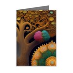 Trees Dream Generative Art Intricate Patterns Mini Greeting Card Left