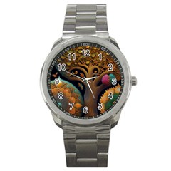 Trees Dream Generative Art Intricate Patterns Sport Metal Watch by Ravend