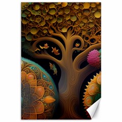 Trees Dream Generative Art Intricate Patterns Canvas 12  X 18  by Ravend