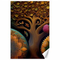 Trees Dream Generative Art Intricate Patterns Canvas 24  X 36  by Ravend