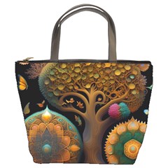 Trees Dream Generative Art Intricate Patterns Bucket Bag by Ravend