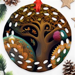 Trees Dream Generative Art Intricate Patterns Ornament (round Filigree)